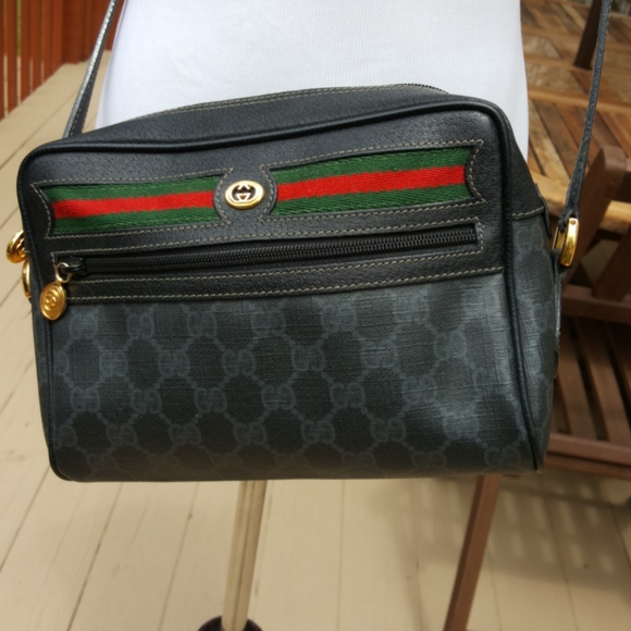 Gucci Black Coated Canvas Crossbody Camera Bag - Picture 13 of 15